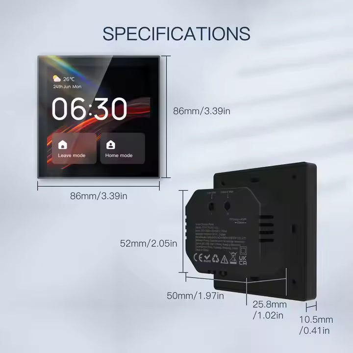 Tuya 4" Smart Home Control Panel – LCD Touchscreen with Zigbee Gateway